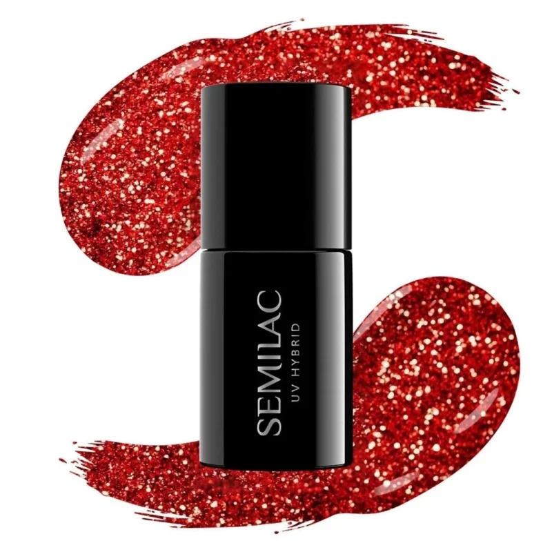 Semilac Esmalte Semipermanente 318 Burgundy Red Glitter 7ml