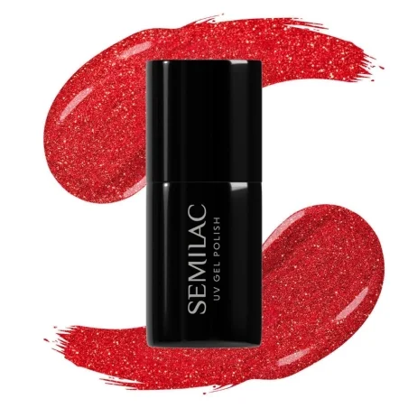 Semilac Esmalte Semipermanente 346 Chic Red Glitter 7ml