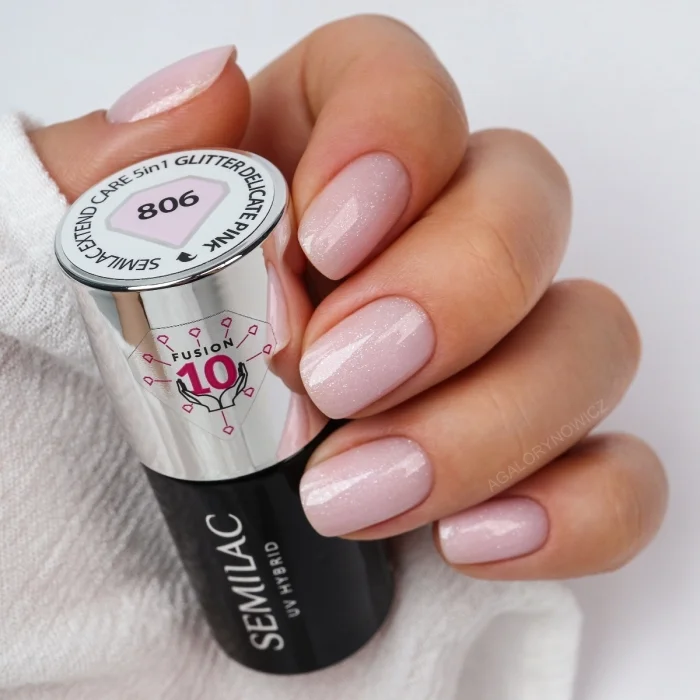 806 Semilac Extend Care 5en1 Glitter Delicate Pink 7ml