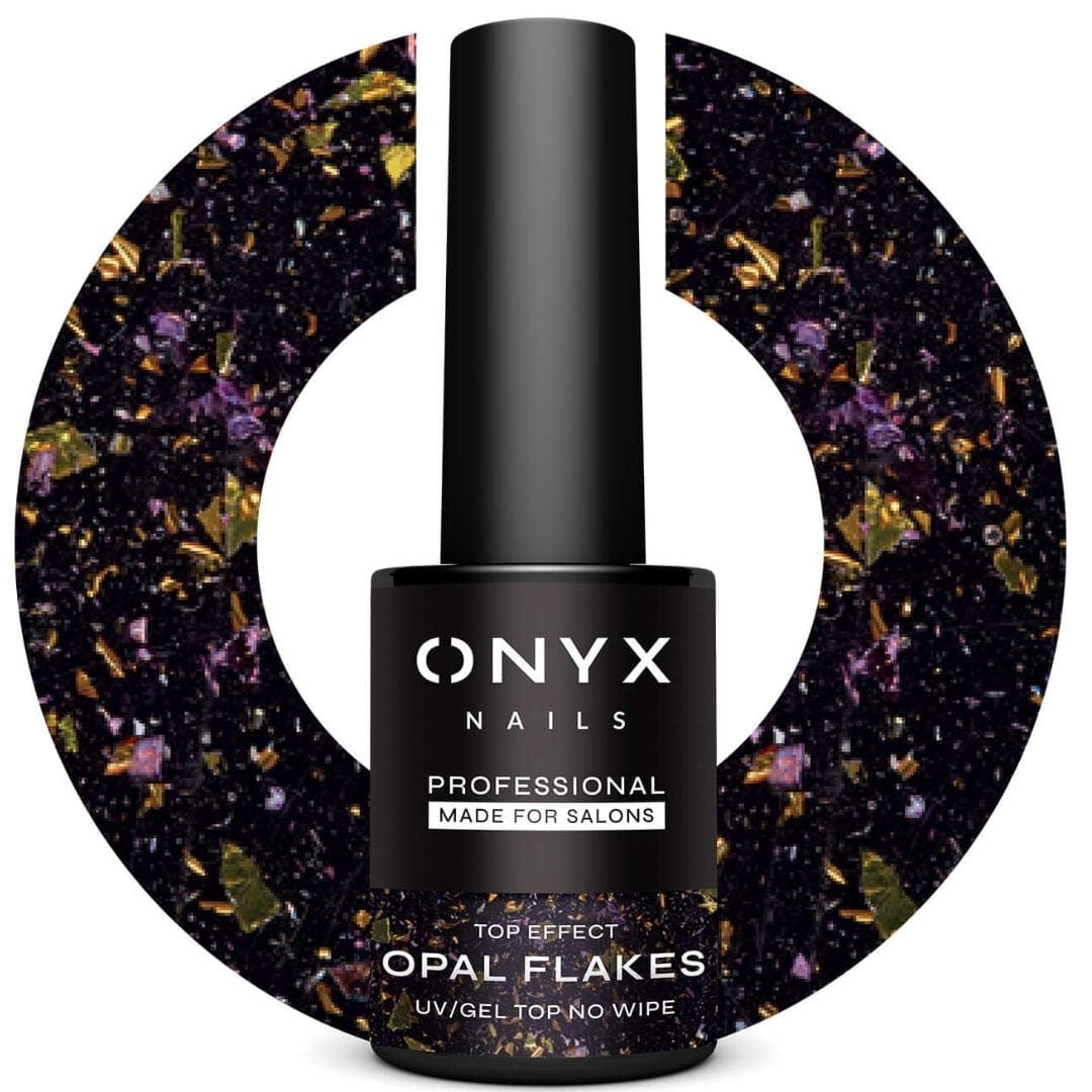 Onyx Nails Top Coat No Wipe Effect T03 Gold Flakes 7ml