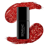 Semilac Esmalte Semipermanente 318 Burgudsy Red glitter 7ml